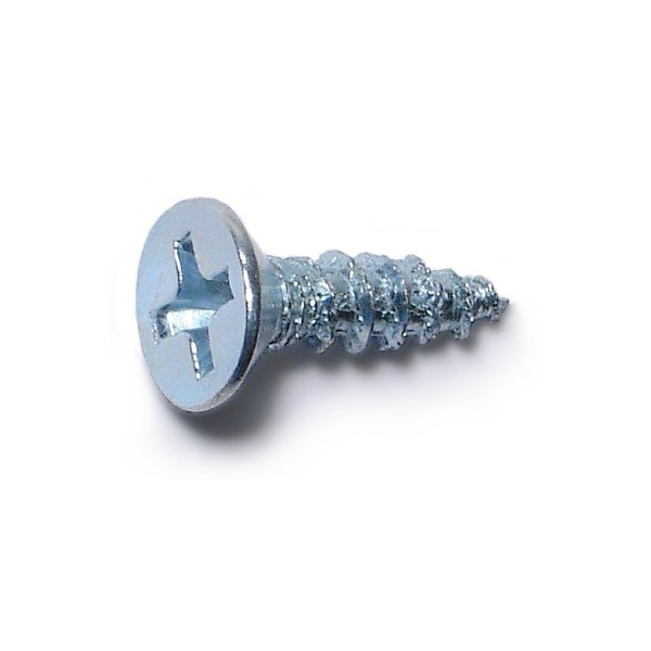 Midwest Fastener Wood Screw, #6, 1/2 in, Zinc Plated Steel Flat Head Phillips Drive, 80 PK 62747 - main
